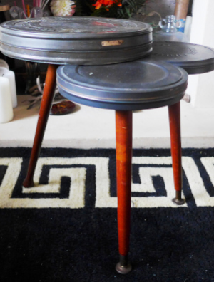 16mm film canister occasional table